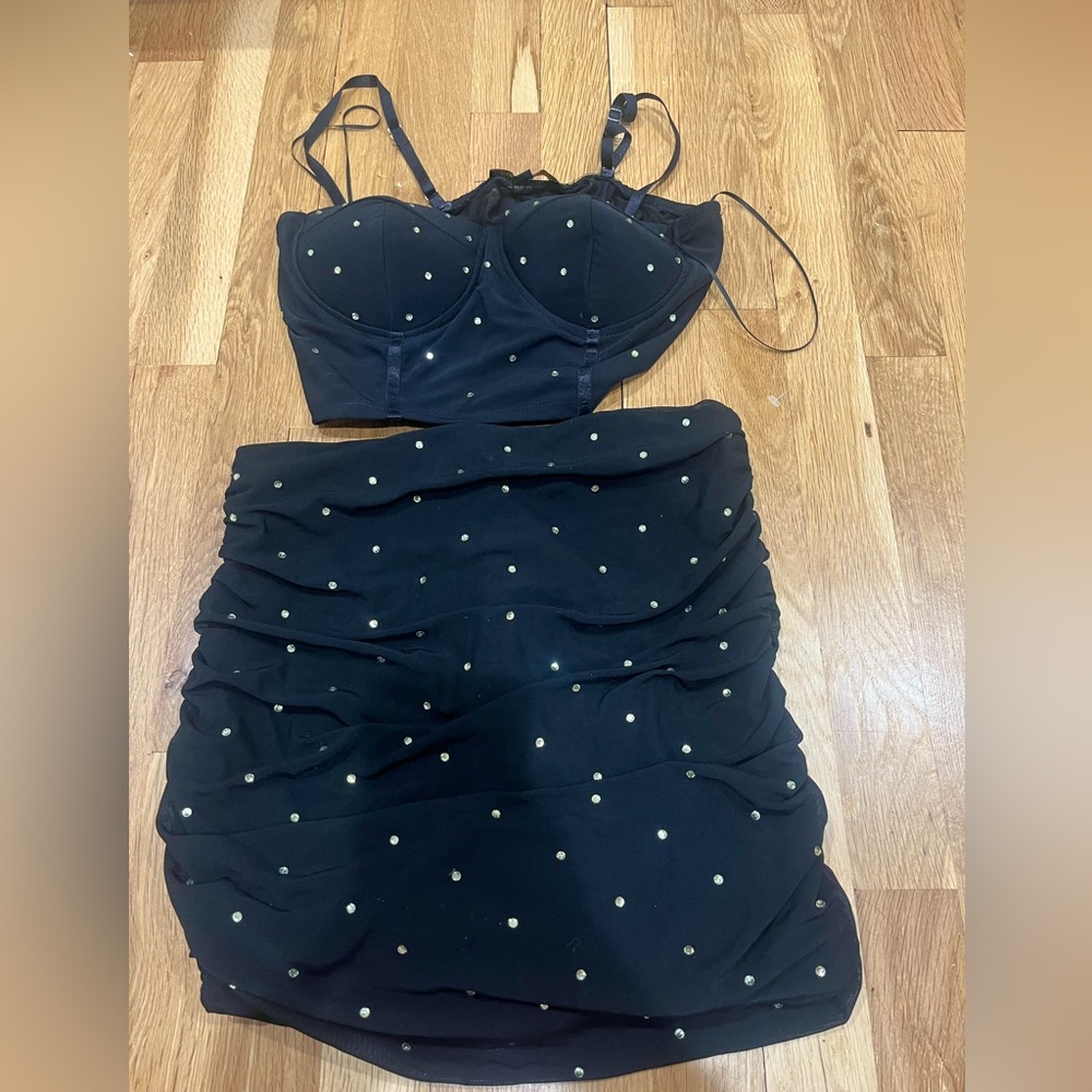 Sparkle mini skirt set